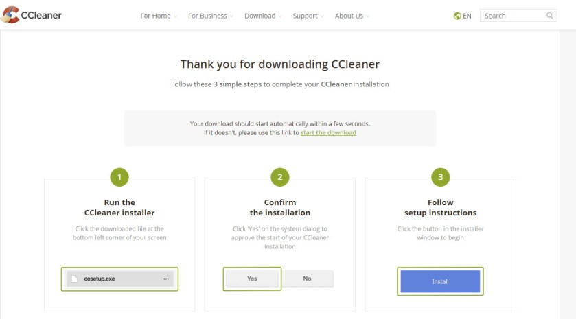 Install CCleaner
