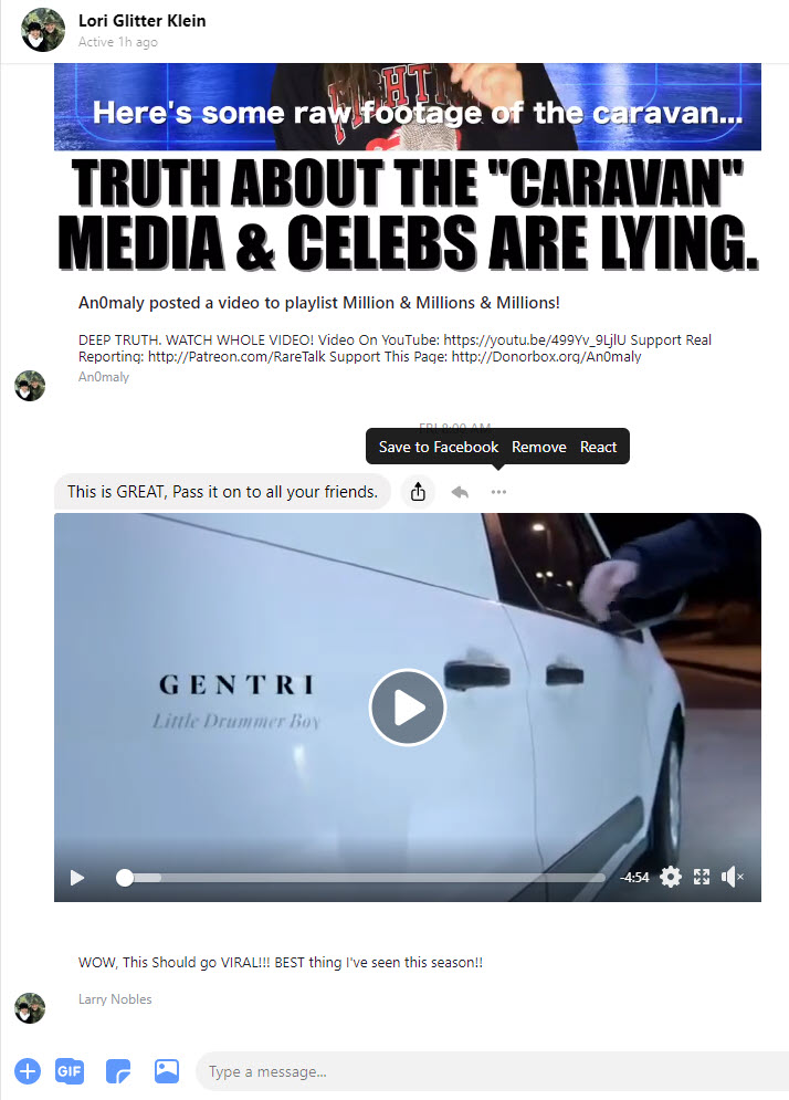 Saving Messenger video to Facebook
