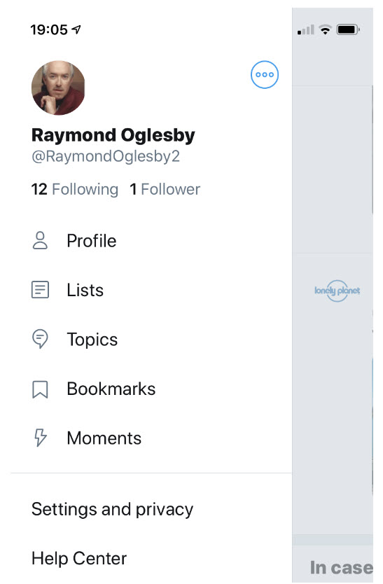 Twitter Log Out Profile