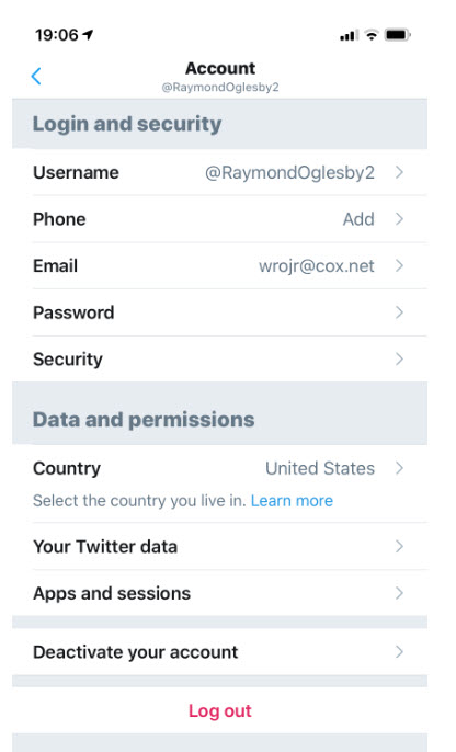 Twitter Log Out Account