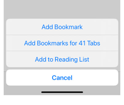 Safari Add Bookmark