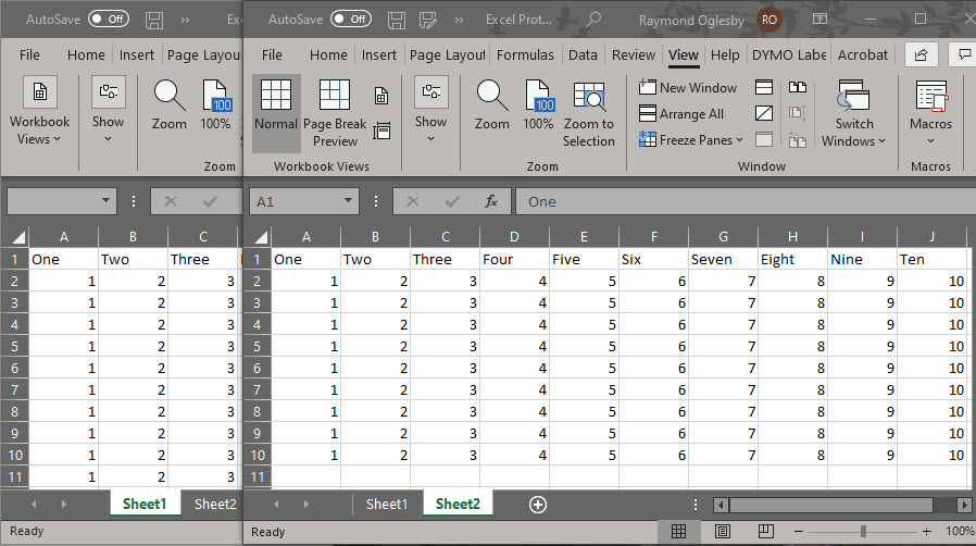 Excel Side by Side 1