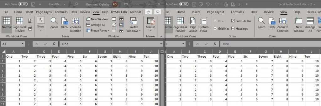 Excel Side by Side 7