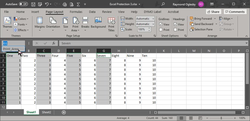 Excel Print Area 3