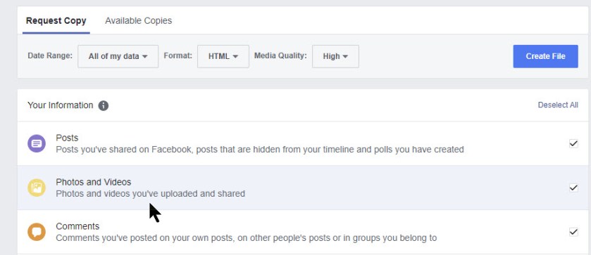 Facebook Photo Backup 5