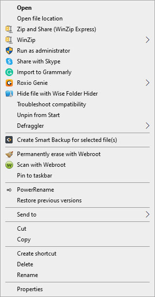 Context Menu 1